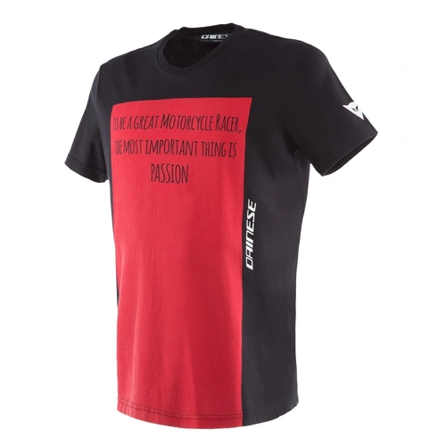Dainese Racer Passion T-Shirt - Black/Red - M - SKU:D20189676960605