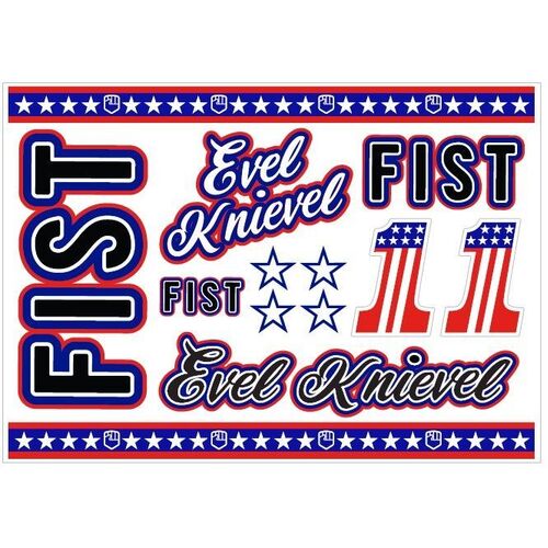 Fist Evel Knievel Sticker Sheet - SKU:EK009OSFA