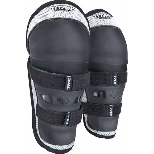 Fox 2022 Peewee Titan Black Silver Knee/Shin Guard - SKU:FO08037464OS