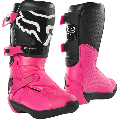 Fox Youth Comp Boots - Black/Pink