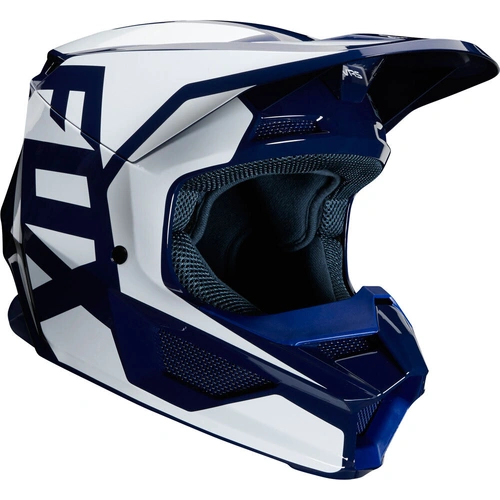 Fox Youth V1 Prix Navy Helmet - SKU:FO25478007S