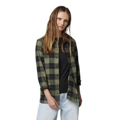 Fox Pines Womens Flannel - Army Green