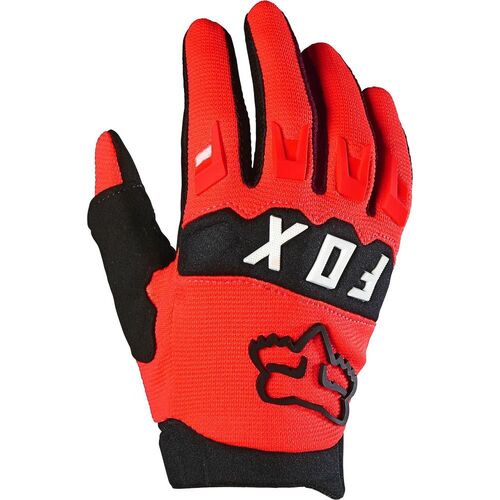 Fox 2023 Youth Dirtpaw Fluro Red Gloves - Unisex - X-Small  - SKU:FO25868110XS