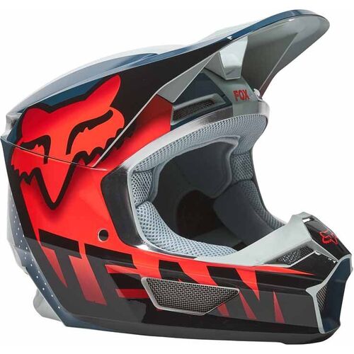 Fox 2022 V1 Trice Grey Orange ECE Helmet - SKU:FO26779230S-p