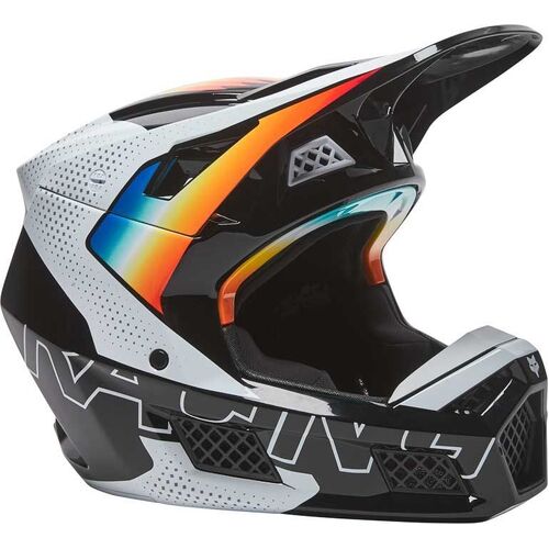 Fox 2022 V3 RS Relm Helmet - Black/White - S - SKU:FO28015018S