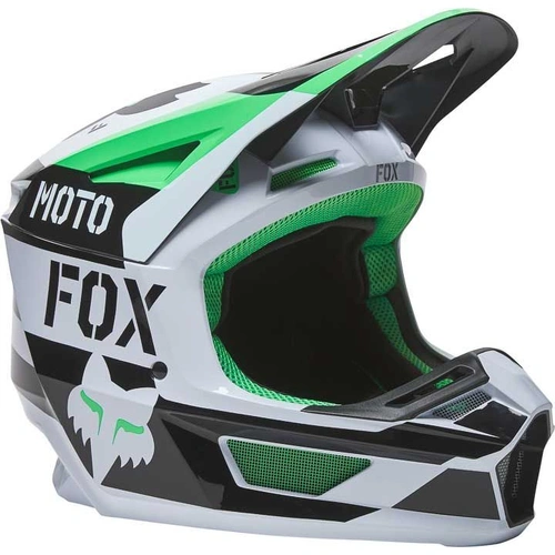 Fox V2 Nobyl ECE Helmet - White/Black - 2XL - SKU:FO280190582X