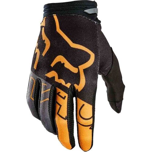 Fox 2022 Youth 180 Skew Black Gold Gloves - Unisex - Medium  - SKU:FO28194595M