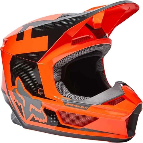 Fox Youth V1 Dier Fluro Orange ECE Helmet
