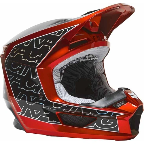 Fox Youth V1 Peril Fluro Red ECE Helmet