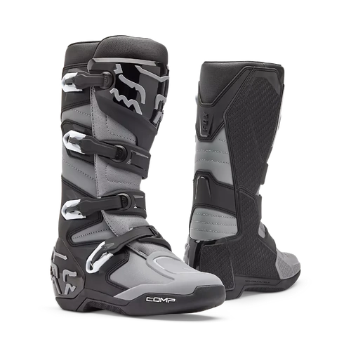 Fox 2026 Comp Core MX Boots - Black/Grey - 10 - SKU:FO2837301410