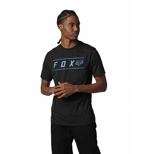 Fox Pinnacle SS Tech Tee - Black/Blue - M - SKU:FO28647013M