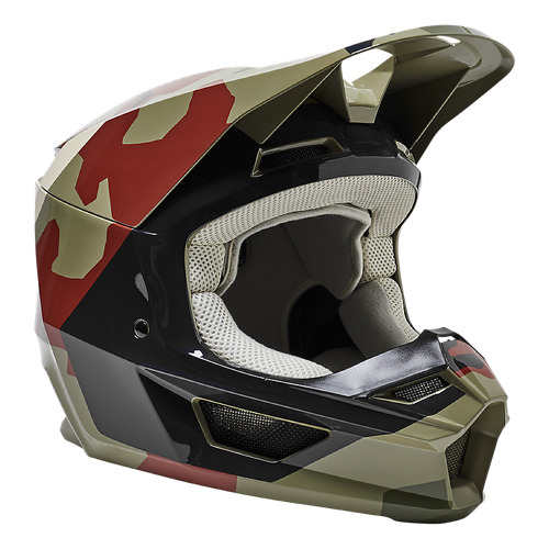 Fox Youth V1 Bnkr ECE Helmet - Green/Camo