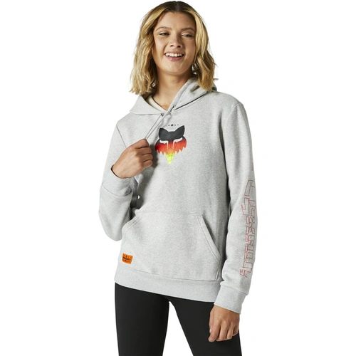 Fox Skarz Womens Pullover Fleece - Light Heather Grey