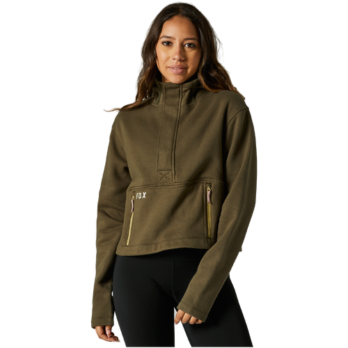 Fox Calibrated Dwr Womens Zip Fleece - Olive Green