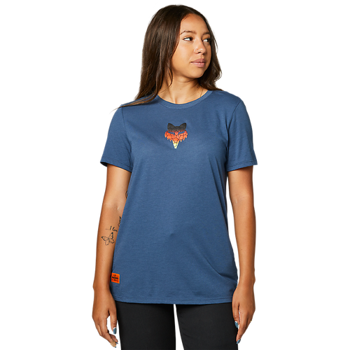 Fox Skarz Womens Tee Short Sleeve - Dark Indigo - L - SKU:FO29133203L