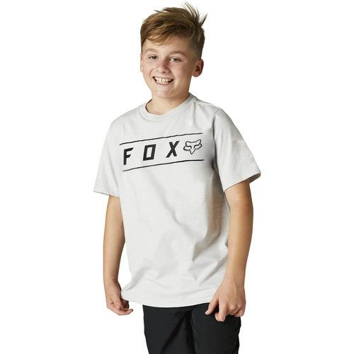Fox Youth Pinnacle SS Tee - Light Grey - S - SKU:FO29174097S