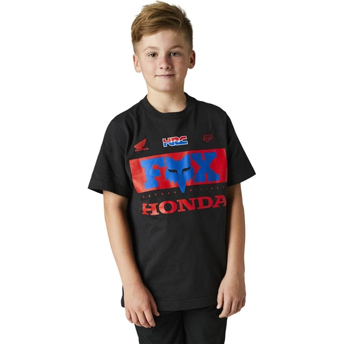 Fox Youth Honda SS Tee - Black - L - SKU:FO29175001L