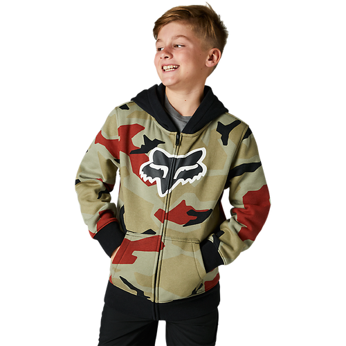 Fox Youth Bnkr Zip Fleece - Green/Camo