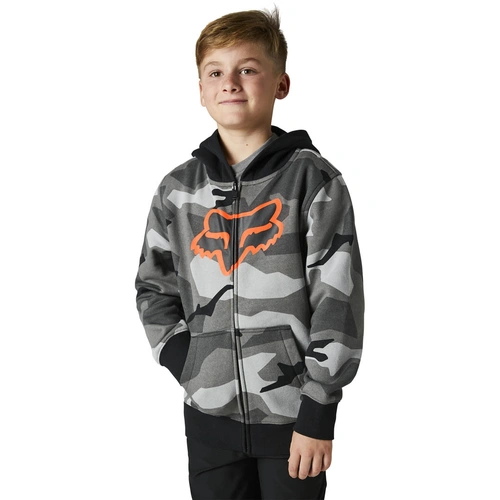 Fox Youth Bnkr Zip Fleece - Black/Camo - M - SKU:FO29185247M