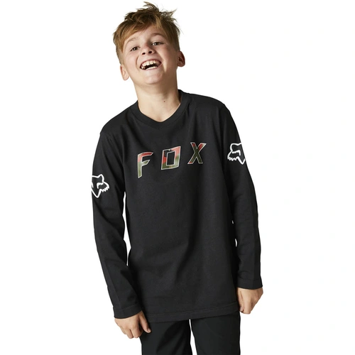 Fox Youth Bnkr LS Tee - Black - M - SKU:FO29187001M