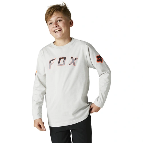 Fox Youth Bnkr LS Tee - Light Grey - S - SKU:FO29187097S
