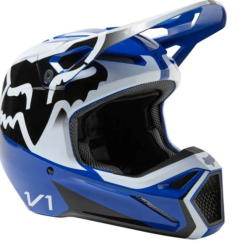 Fox V1 Leed Helmet - Blue/White/Black