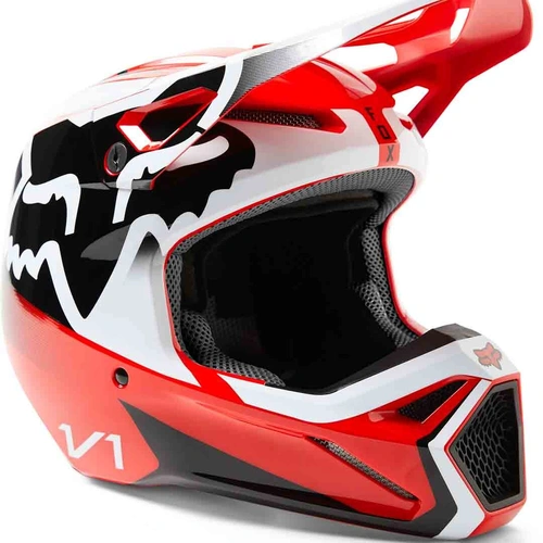 Fox V1 Leed DOT/ECE Helmet - Fluro Red - 2XL - SKU:FO296571102X
