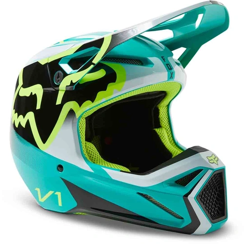 Fox V1 Leed DOT/ECE Helmet - Teal - 2XL - SKU:FO296571762X