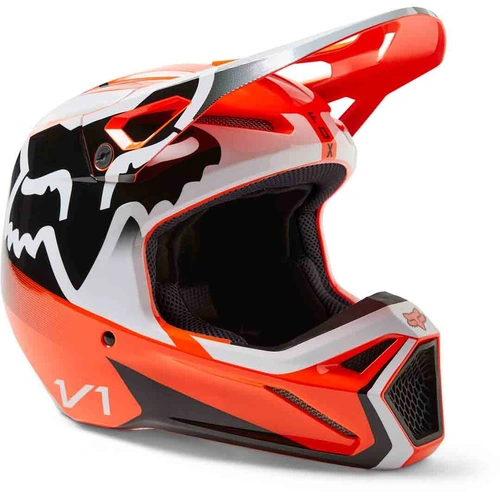 Fox V1 Leed DOT/ECE Helmet - Fluro Orange - 2XL - SKU:FO296578242X