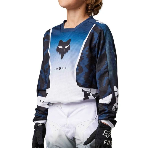 Fox 180 Nuklr Youth Jersey - Deep Cobalt - L - SKU:FO29715387L