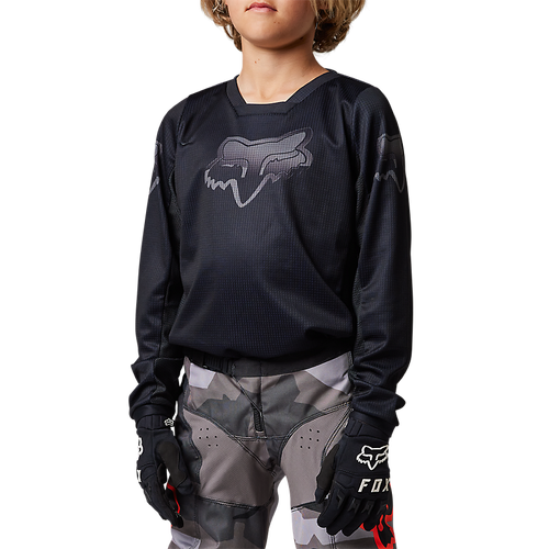 Fox Youth Blackout Jersey - Black/Black