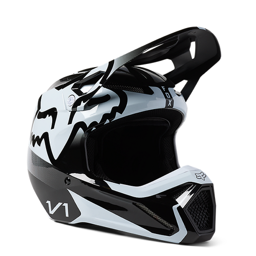 Fox Youth V1 Leed DOT/ECE Helmet - Black/White