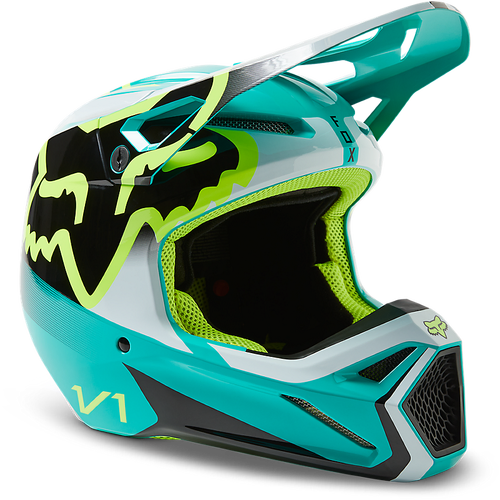 Fox Youth V1 Leed DOT/ECE Helmet - Teal