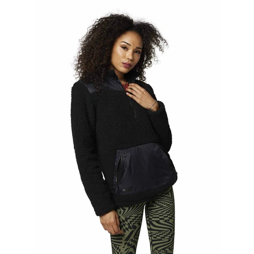Fox Geology Sherpa Womens Pullover Fleece - Black