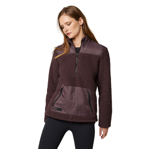 Fox Geology Sherpa Womens Pullover Fleece - Purple