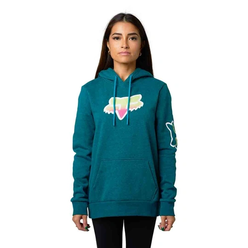 Fox Vizen Womens Pullover Fleece - Heather Matte Blue - L - SKU:FO29969492L