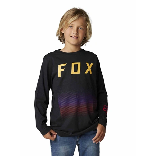 Fox Youth Fgmnt LS Tee - Black - M - SKU:FO29991001M