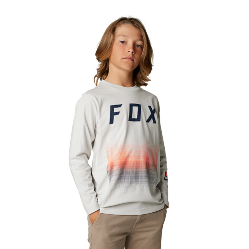 Fox Youth Fgmnt LS Tee - Light Grey - L - SKU:FO29991097L