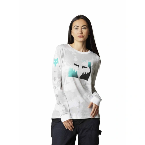 Fox Detonate Womens Tee Long Sleeve - White/Grey