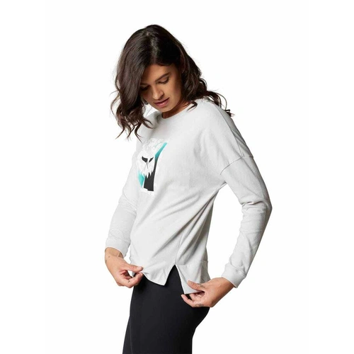 Fox Detonate Womens Knit Top Long Sleeve - Light Grey