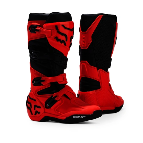 Fox Youth Comp Boot - Flo Red - 5 - SKU:FO304711105