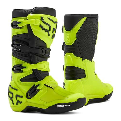 Fox Youth Comp Boot - Flo Yellow - 1 - SKU:FO304711301