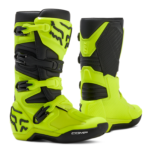 Fox Youth Comp Boot - Flo Yellow - 5 - SKU:FO304711305