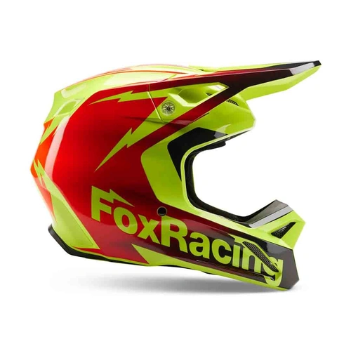 Fox Youth V1 Statk Helmet - Red/Yellow - S - SKU:FO30484080S