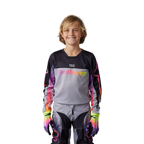 Fox 180 Youth Statk Jersey - Steel Grey