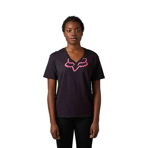 Fox Boundary Womens Top Short Sleeve - Black/Pink