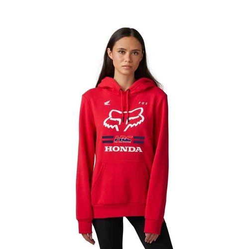 Fox X Honda Womens Pullover Fleece - Flame Red - L - SKU:FO30547122L