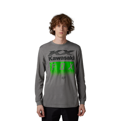 Fox X Kawi LS Premium Tee - Heather Graphite