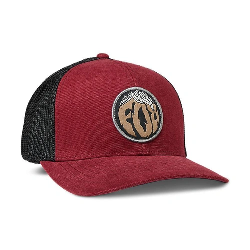 Fox Turnouts Mesh Flexfit Hat - Scarlet - L/XL - SKU:FO30648371LXL
