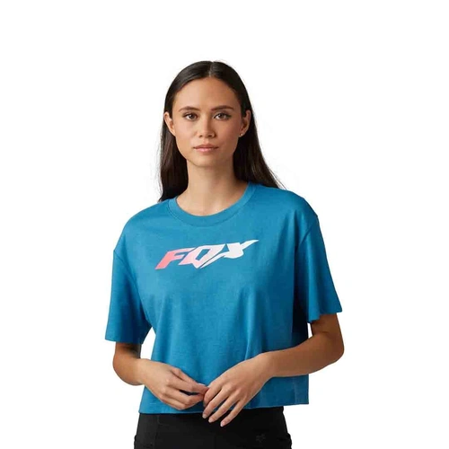 Fox Morphic Womens Crop Tee - Blueberry - M - SKU:FO30789430M